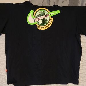 Nike Kids Black and Green Worldwide T-Shirt